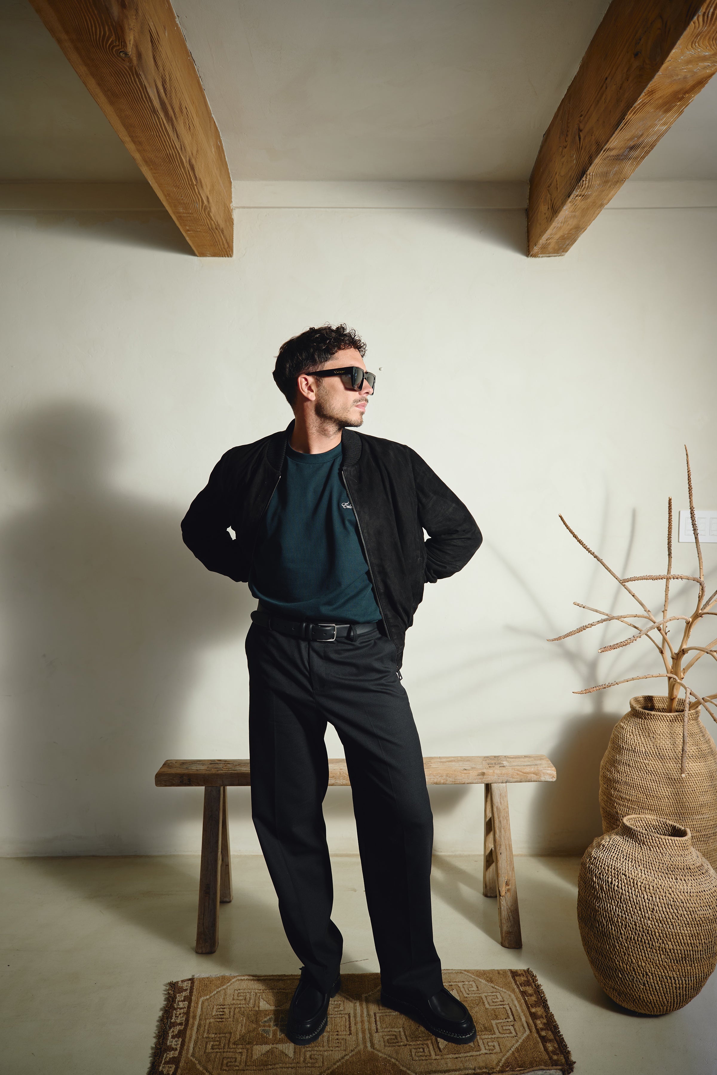 Éclectique Tobia's Suede Oversized Leather Bomber Jacket