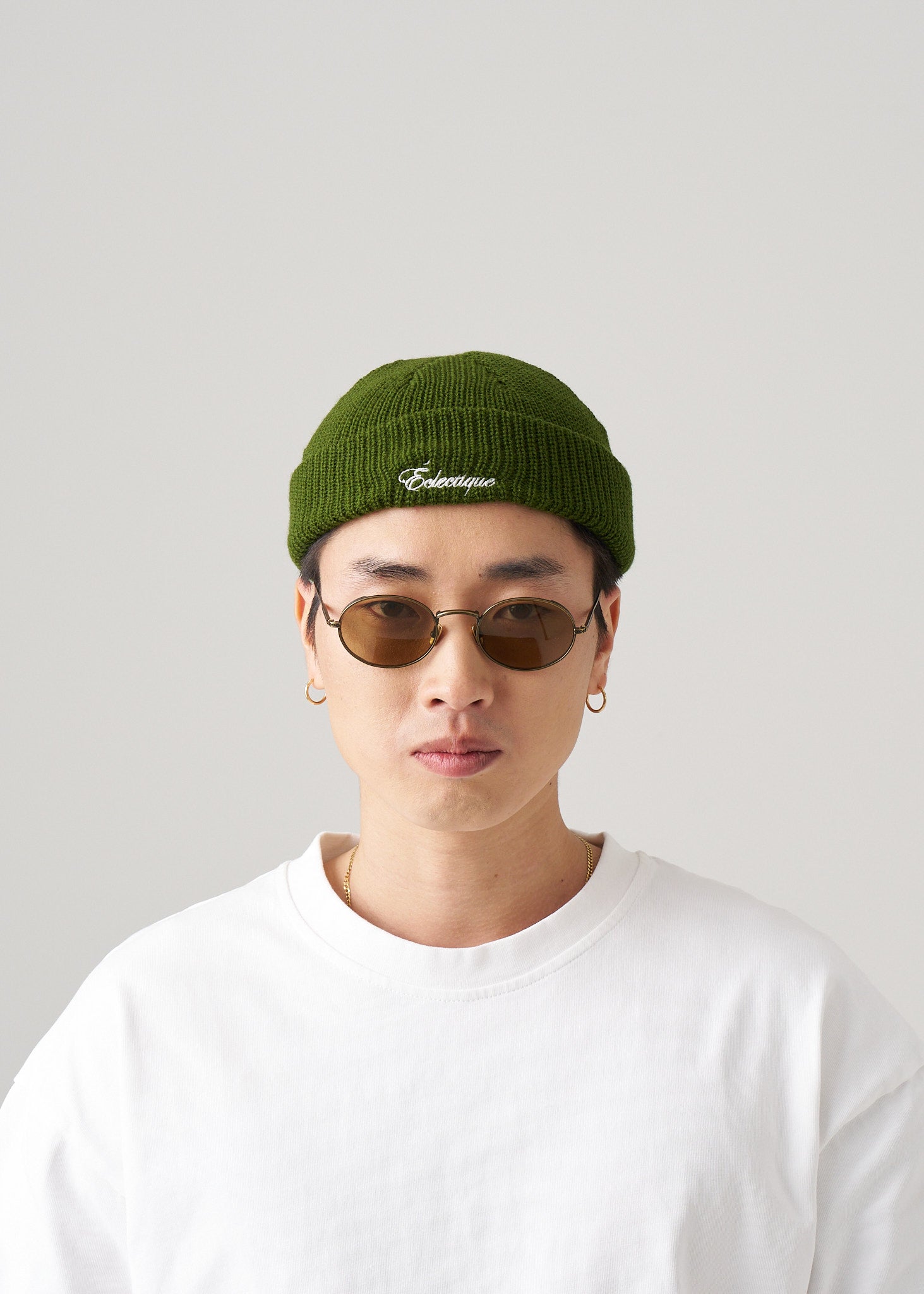 Éclectique Script Logo Fisherman Beanie in Emerald