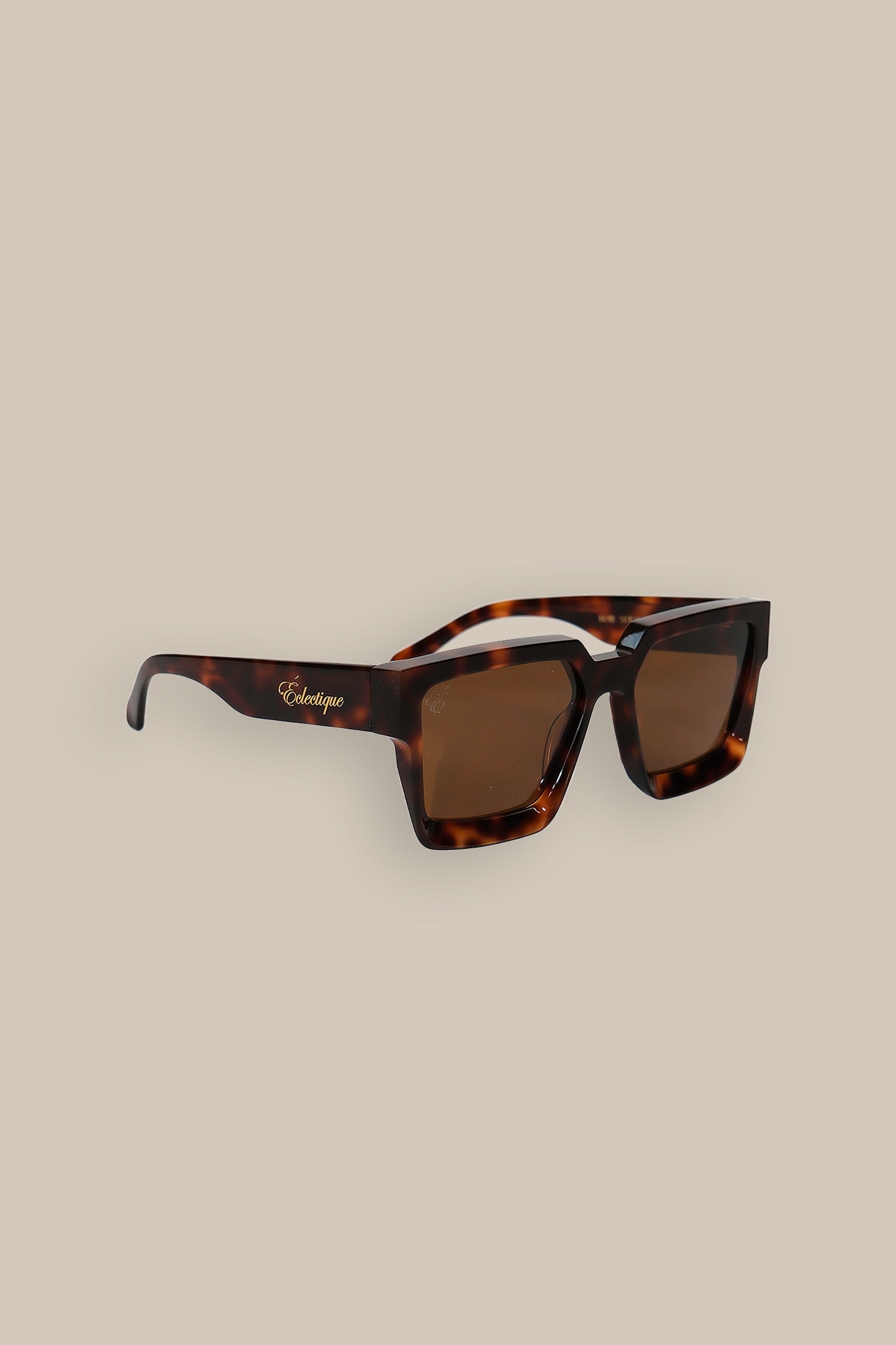Éclectique Noir Square Shade Polarized Glass Sunglasses