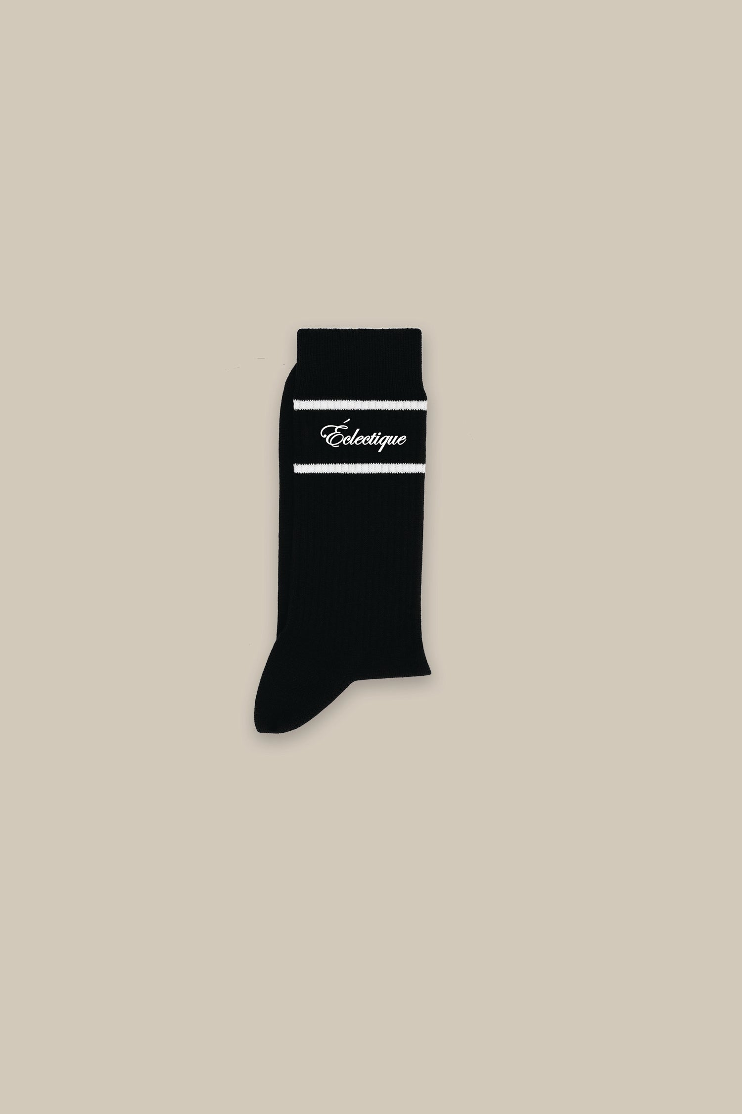 Éclectique Sport Stripped Script Logo Calf Socks