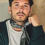Éclectique Script Paisley Silk Scarf Bandana
