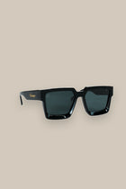 Noir Square Shade Polarized Glass Sunglasses