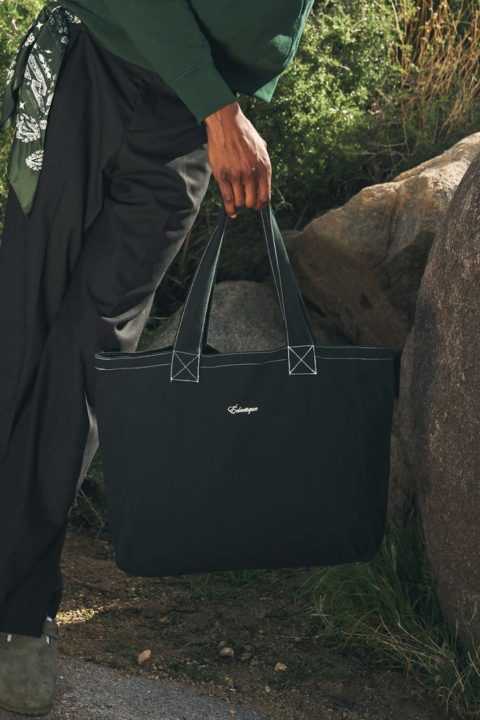 Canvas Tote Bag in Green - View 2