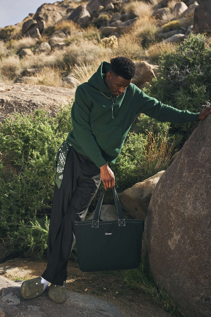 Canvas Tote Bag in Green - View 2