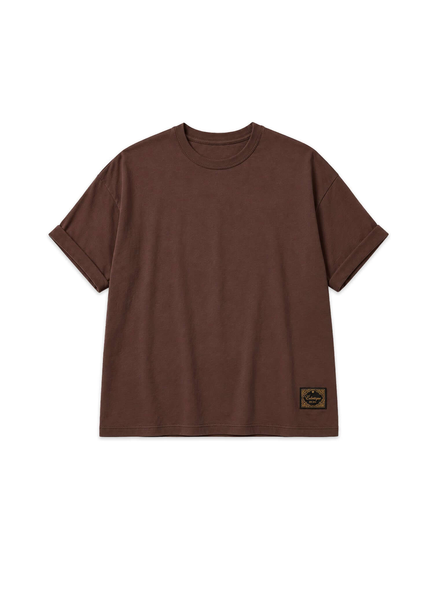 Men's Chocolate Brown Cotton T-shirt – Essential, relaxed fit cotton jersey with crew neckline and longer sleeves.