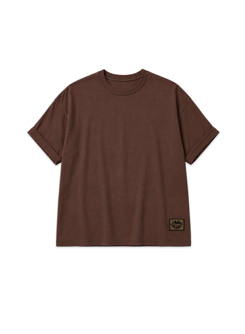 Men's Chocolate Brown Cotton T-shirt – Essential, relaxed fit cotton jersey with crew neckline and longer sleeves.