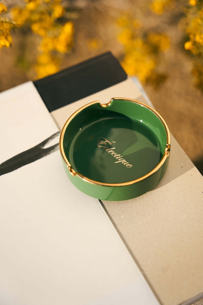 Ceramic Ashtray with Gold Trim - View 2