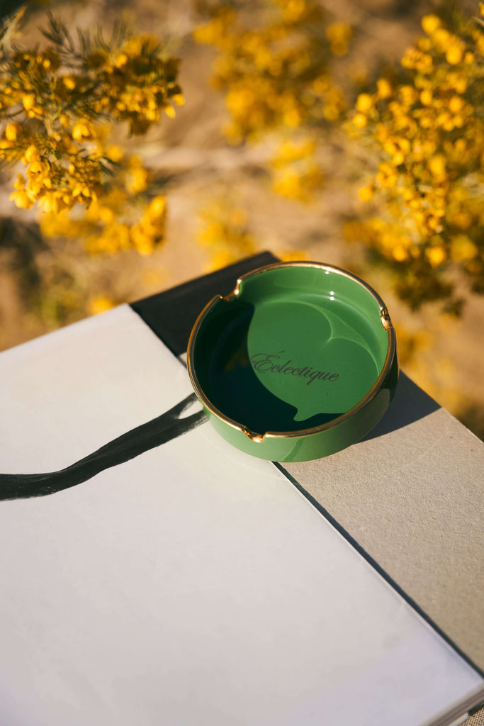 Ceramic Ashtray with Gold Trim - View 2