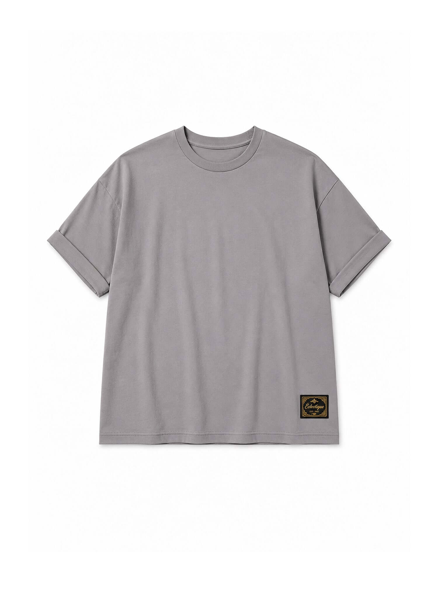 Men's Dolphin Grey Cotton T-shirt – Essential featuring a relaxed fit and crew neckline.