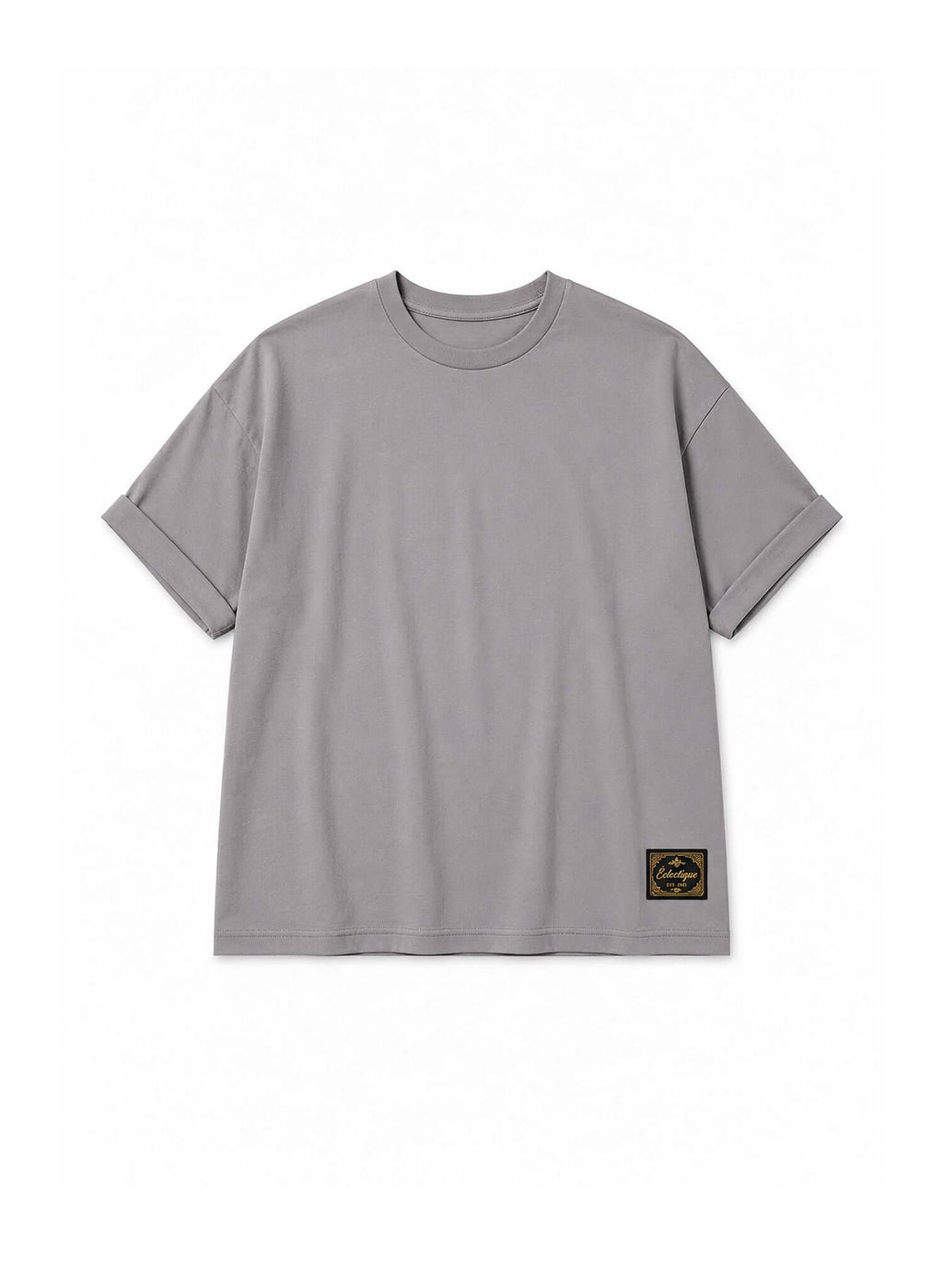 Men's Dolphin Grey Cotton T-shirt – Essential featuring a relaxed fit and crew neckline.