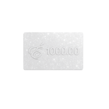 $1000 Éclectique Designer Gift Card in a stylish glitter design for perfect gifting opportunities.