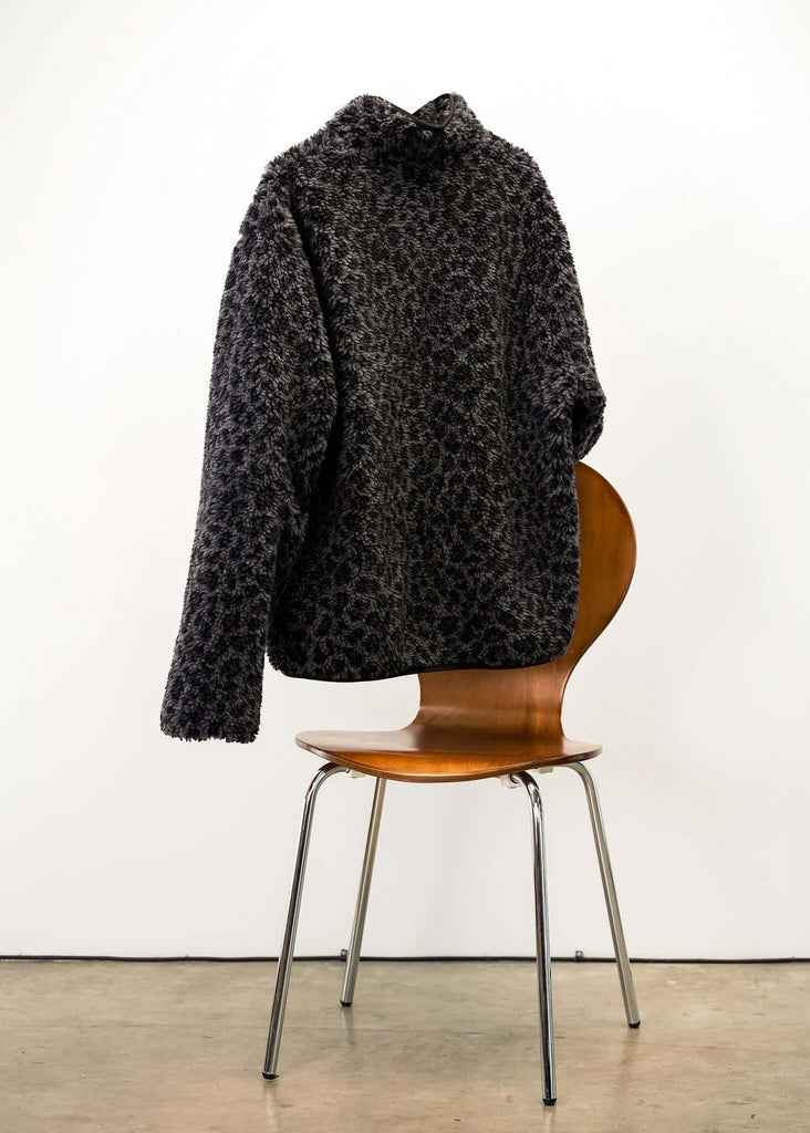 Black Leopard Fleece Jacket - View 2