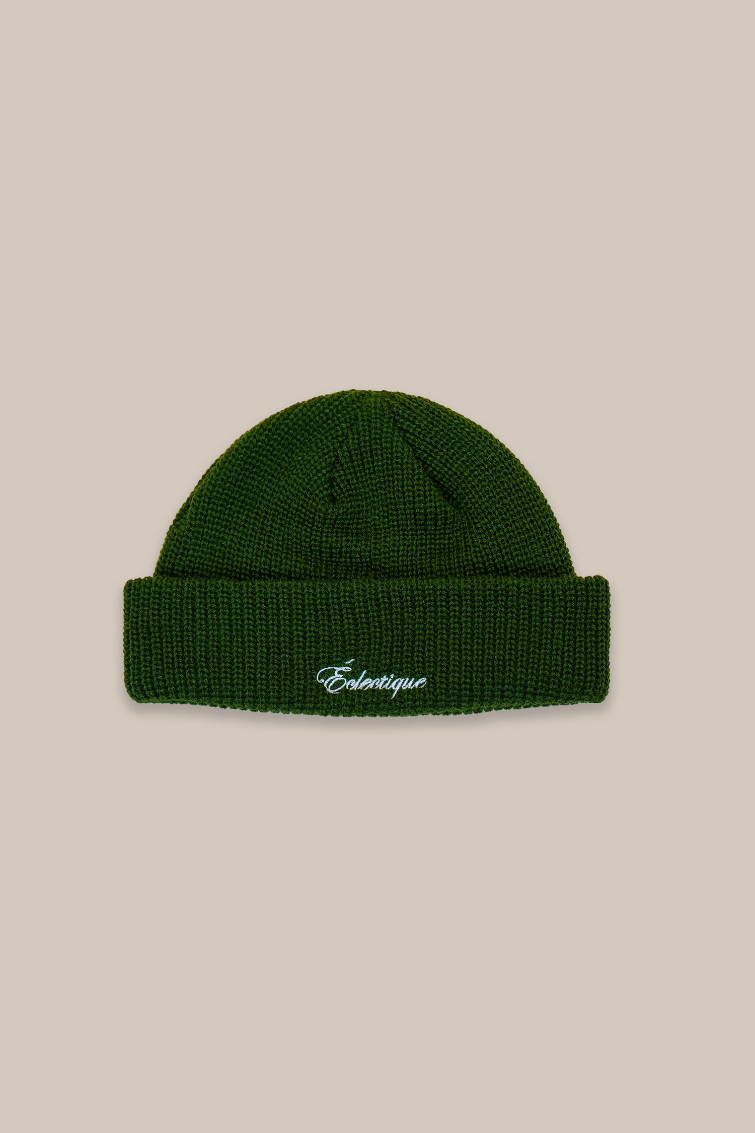 Script Logo Fisherman Beanie in Emerald