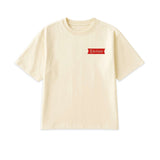 Date Night Cream Graphic T-Shirt in French Vanilla color with printed artwork on left chest and relaxed fit.