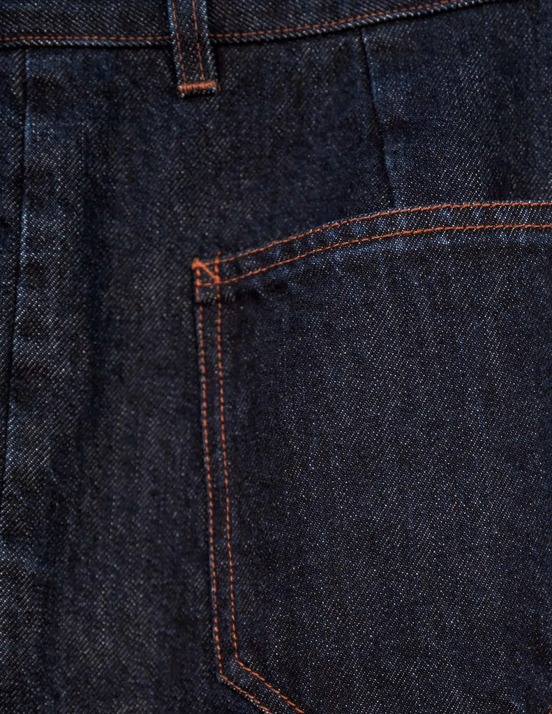 Men's Indigo Pleated Jeans – Kura - View 2