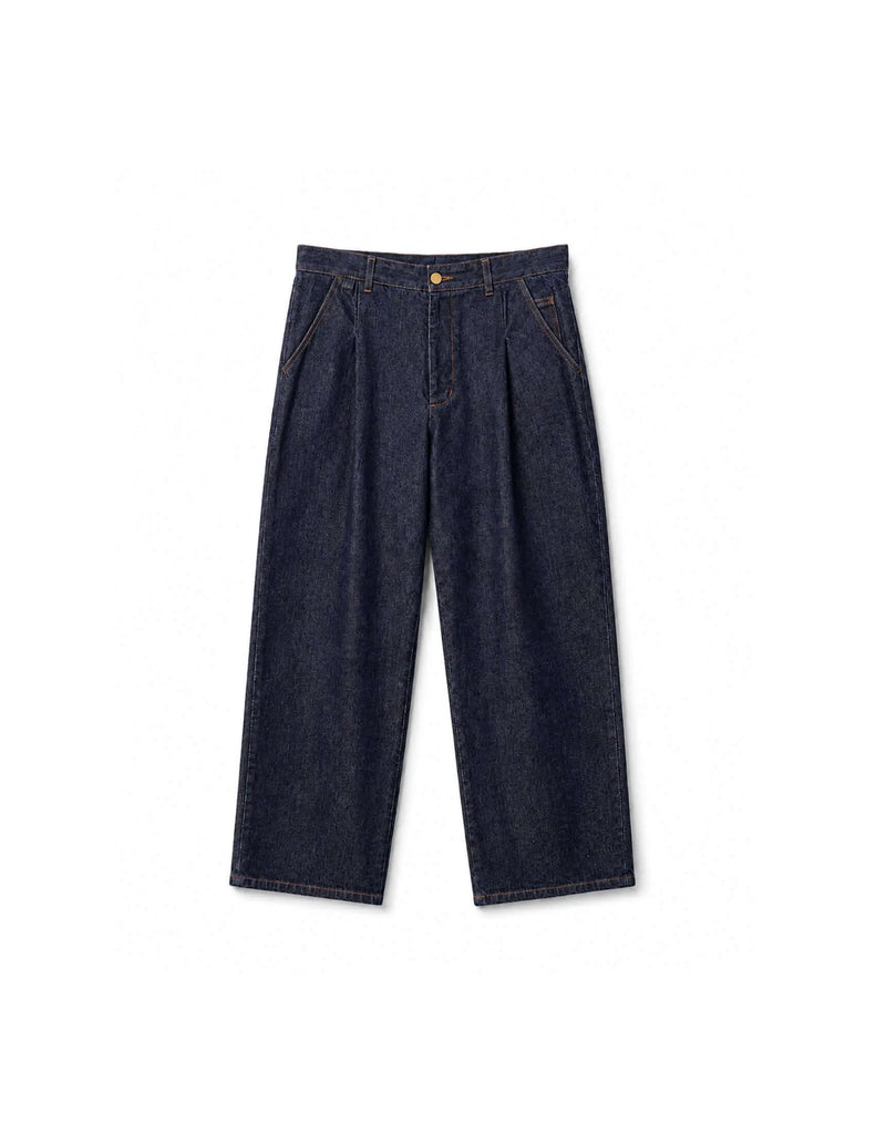 Men's Indigo Pleated Jeans – Kura - View 2