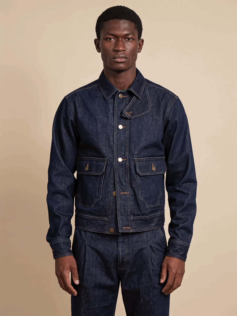 Men's Indigo Denim Jacket – Kura - View 2