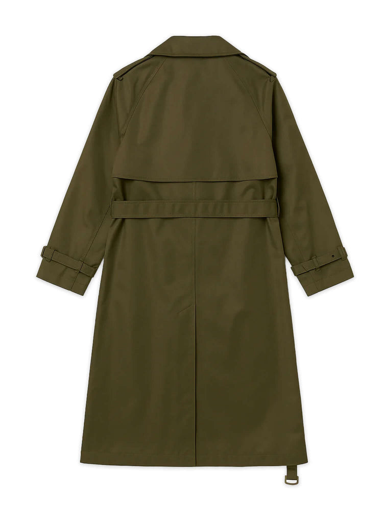 Men's Olive Trench Coat - Leon - View 2