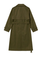 thumbnail for Men's Olive Trench Coat - Leon