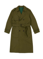 thumbnail for Men's Olive Trench Coat - Leon