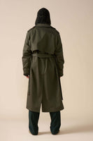 thumbnail for Men's Olive Trench Coat - Leon