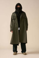 thumbnail for Men's Olive Trench Coat - Leon