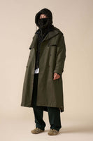 thumbnail for Men's Olive Trench Coat - Leon