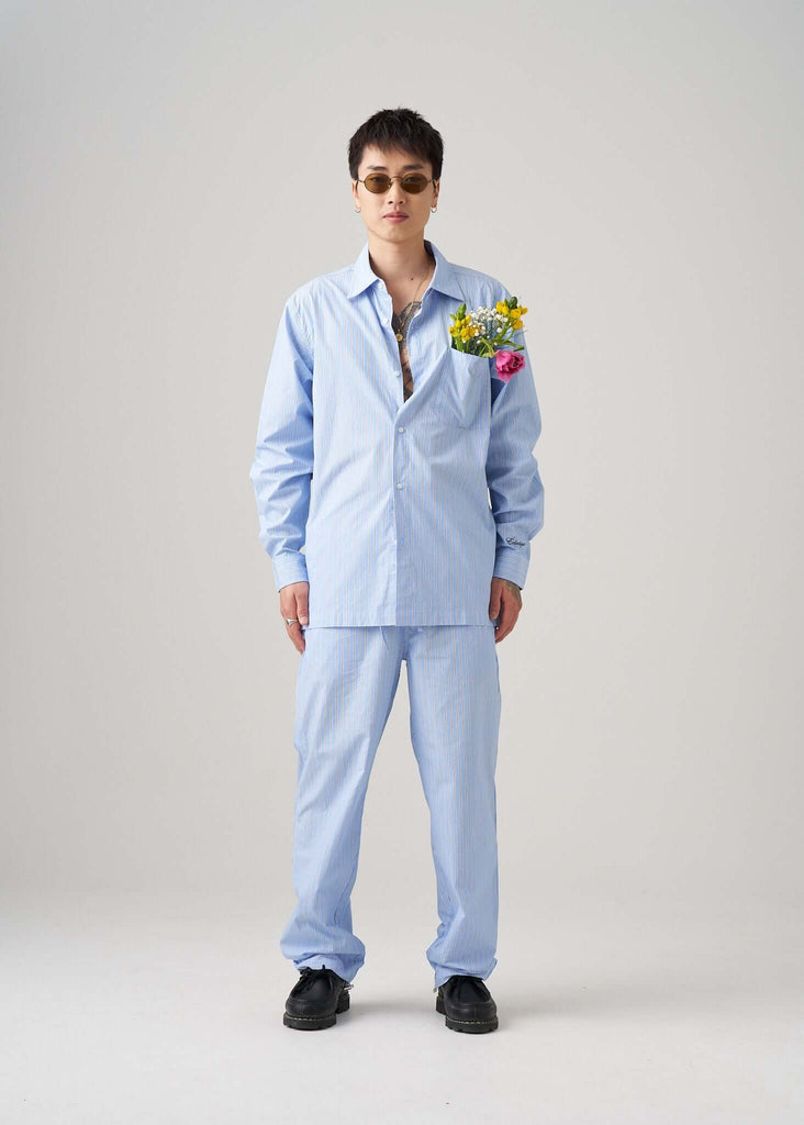 Men's Striped Casual Pants In Lightweight Cotton - View 2