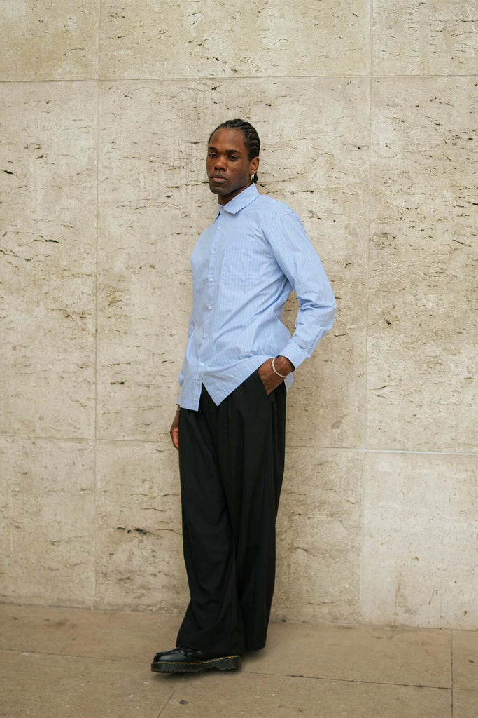 Men's Striped Casual Shirt in Lightweight Cotton - View 2