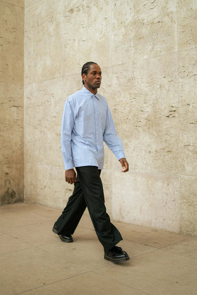 Men's Striped Casual Shirt in Lightweight Cotton - View 2