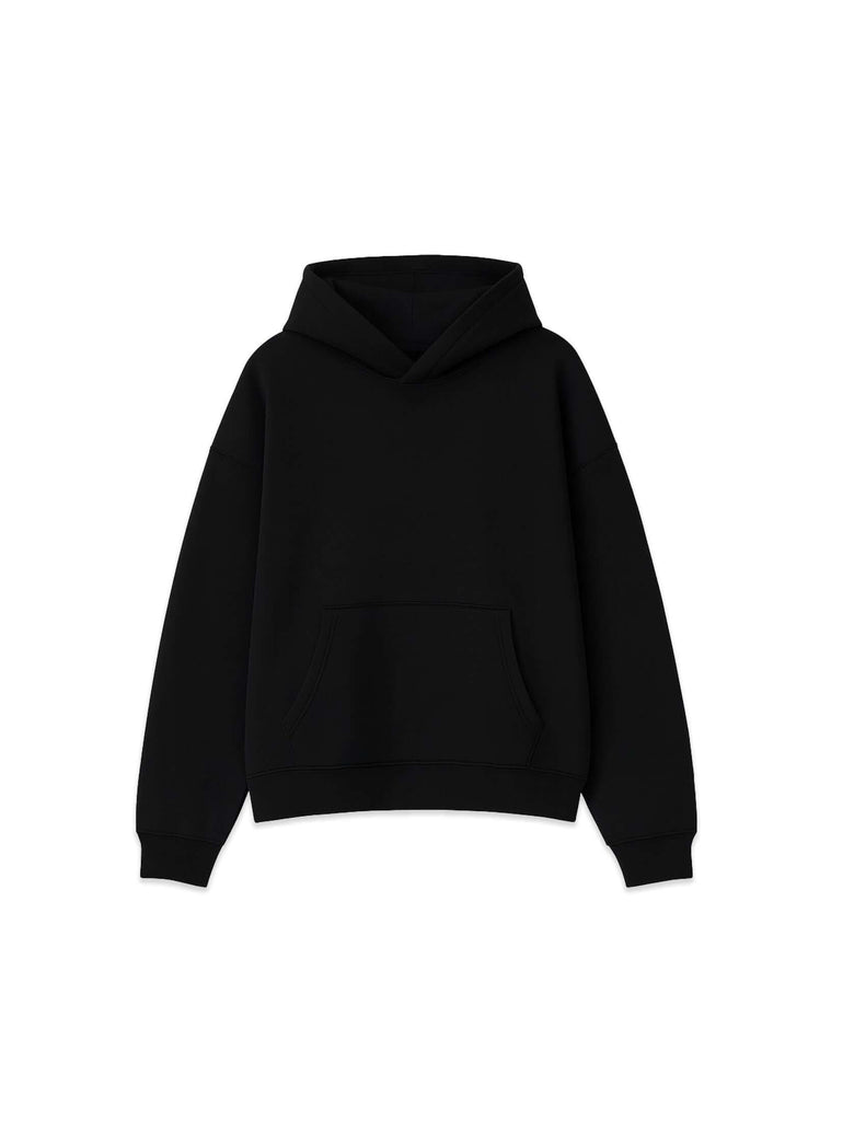 Midweight Cotton Hoodie Black - View 1