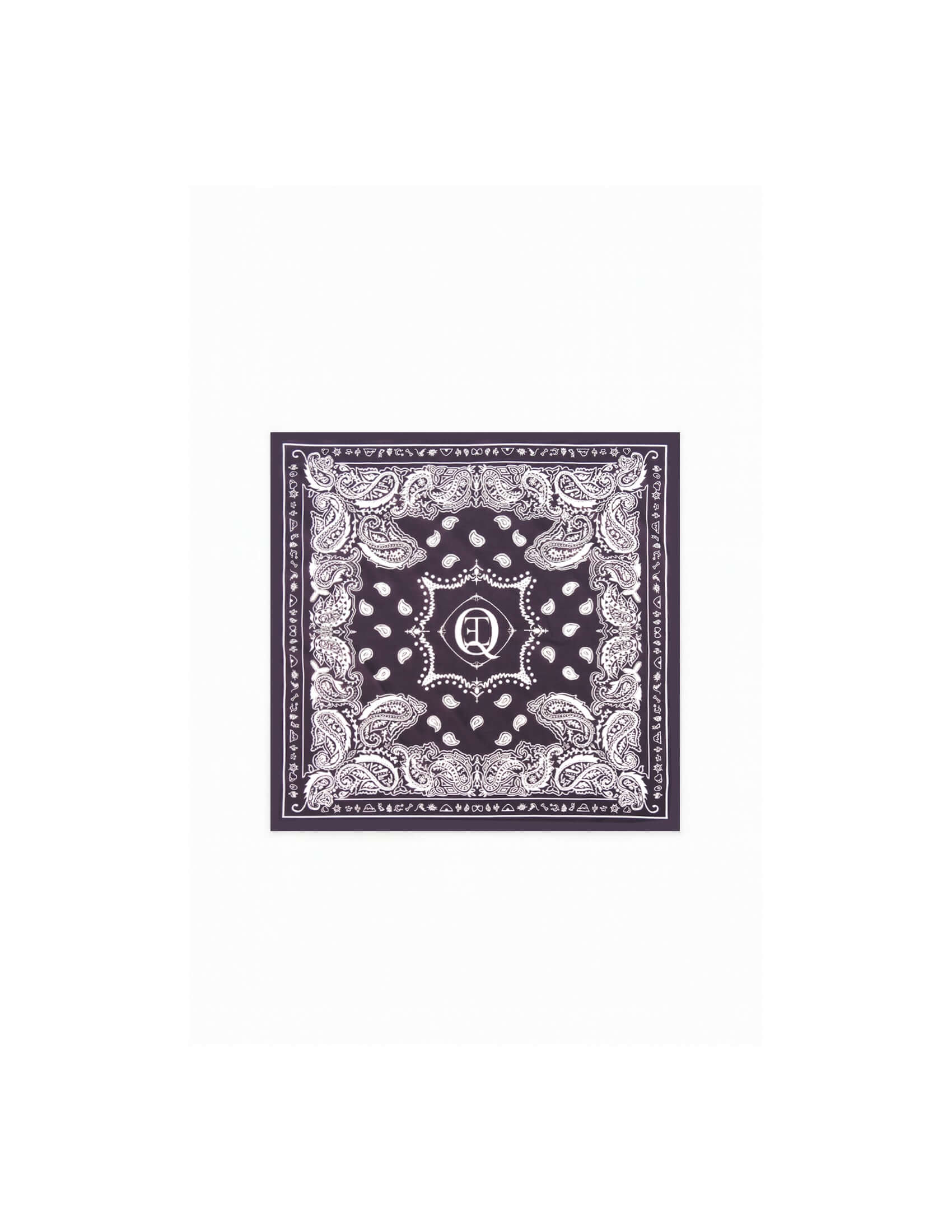 front flat lay of purple paisley bandana Éclectique