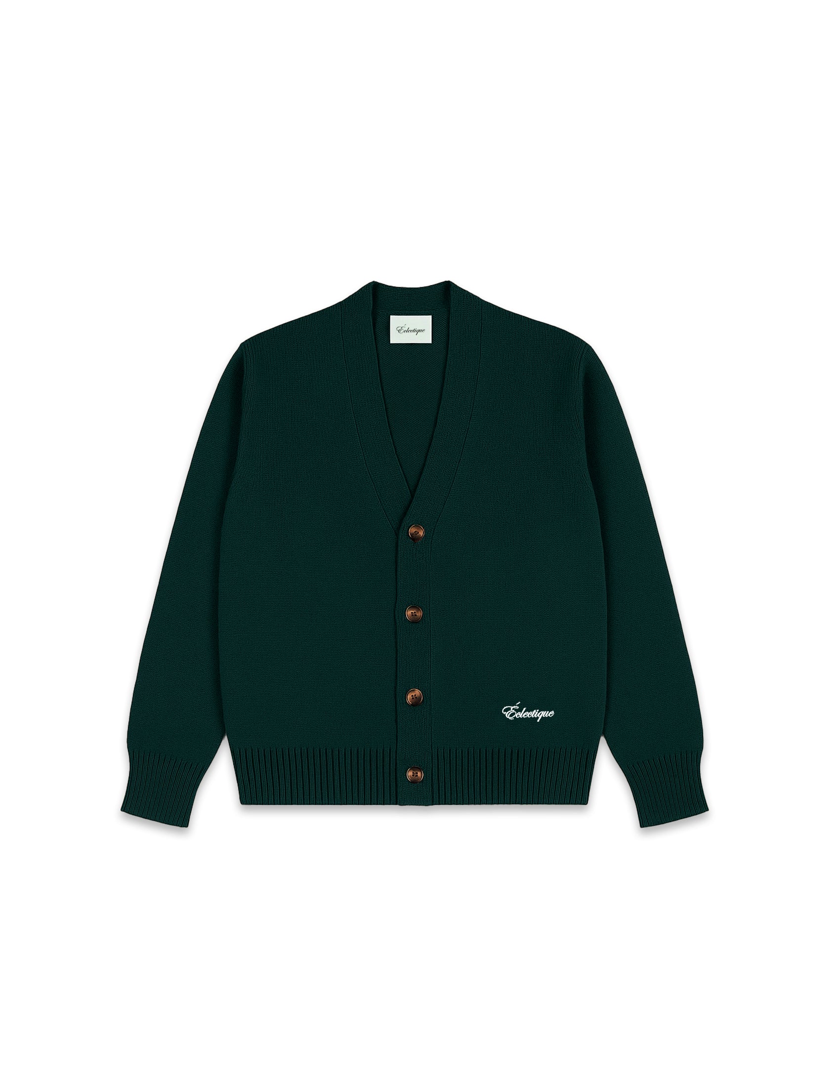 Ela V-neck Cardigan Scarab green
