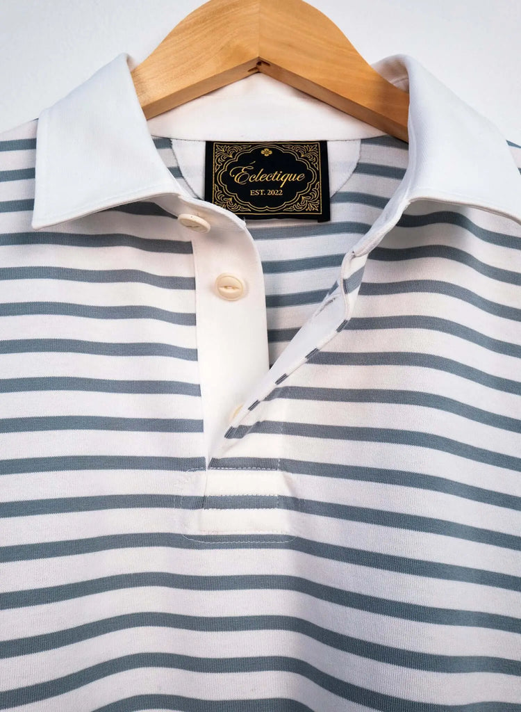 Men's Striped Long Sleeve Rugby Shirt - View 2