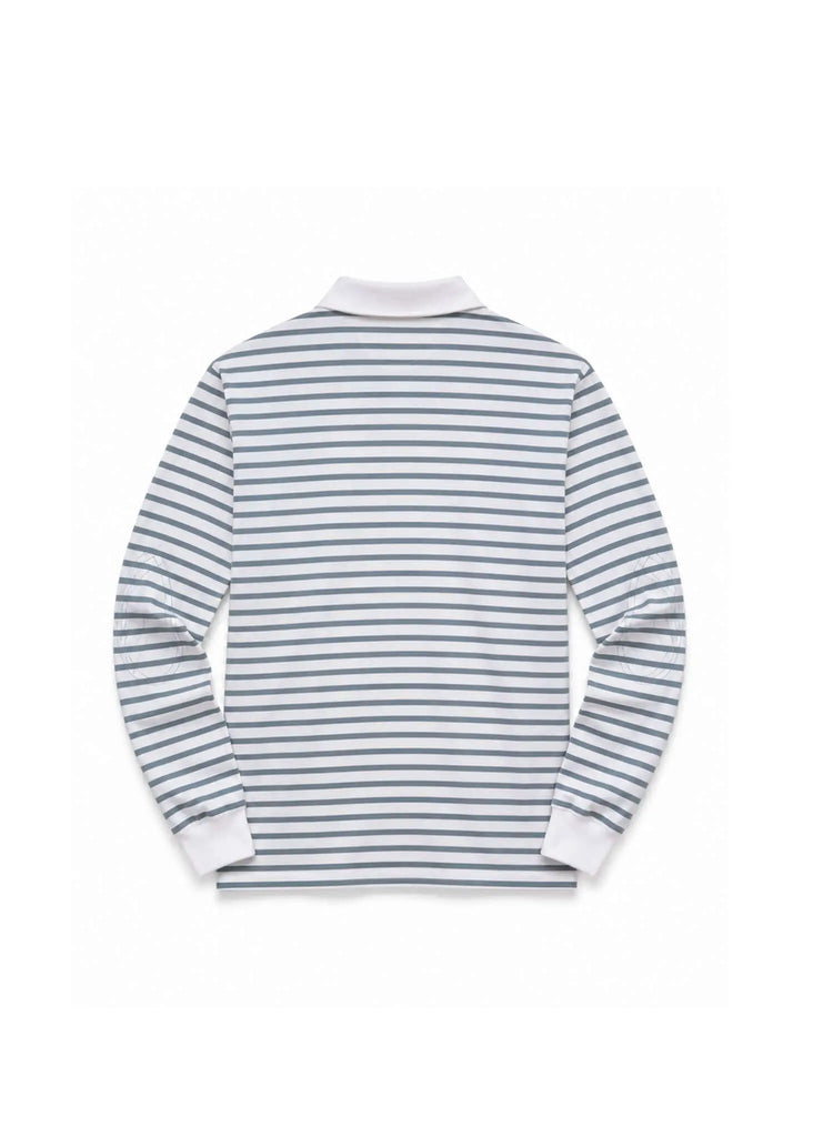 Men's Striped Long Sleeve Rugby Shirt - View 2
