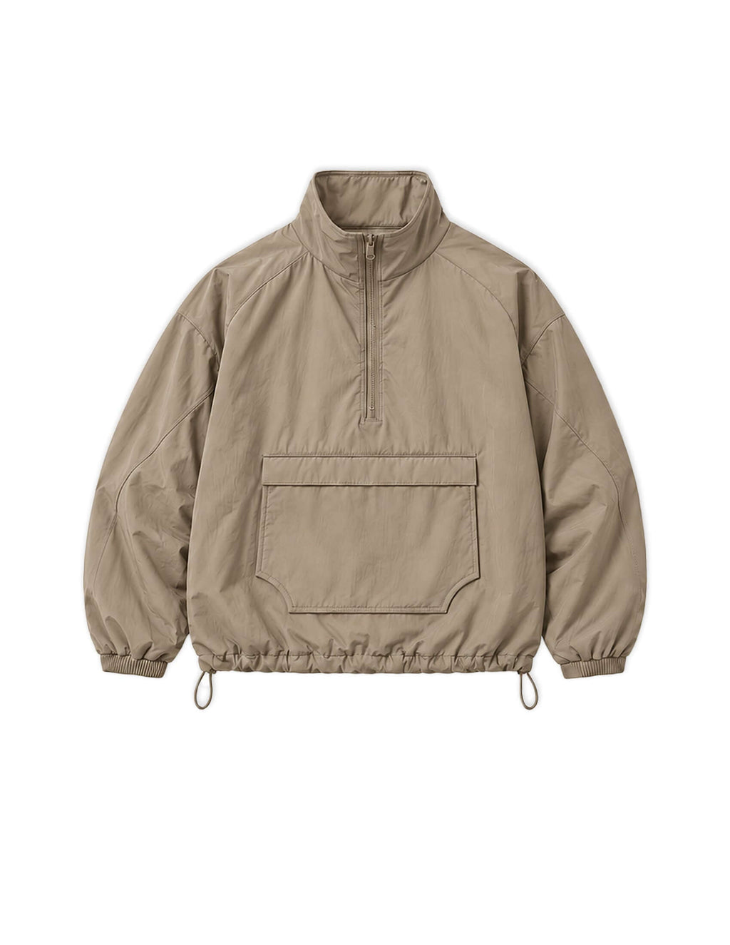 Waypoint Lightweight Anorak in clay color, featuring a pullover design with a high collar and front pocket.