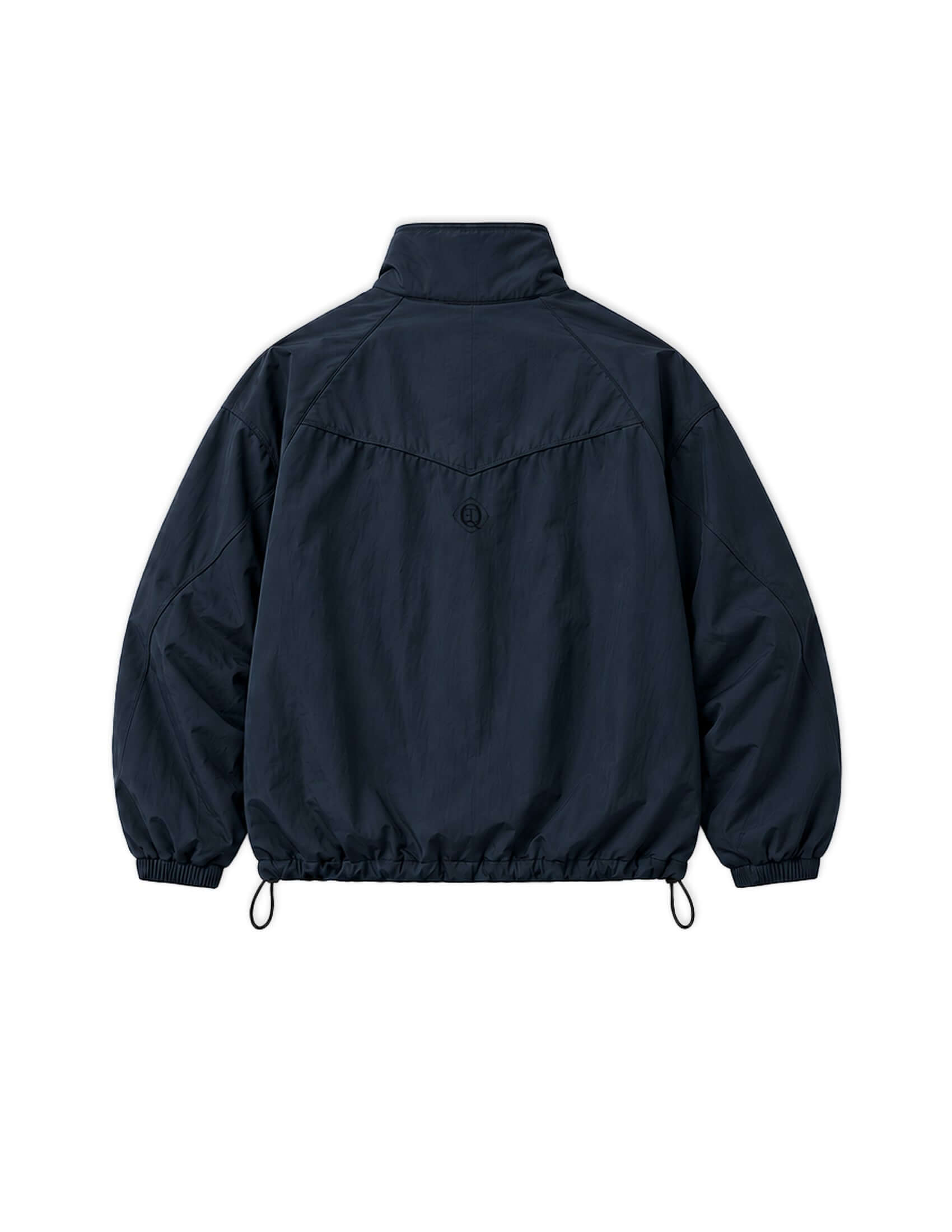 Back view of Men's Lightweight Anorak in Midnight Blue, featuring a relaxed fit and elastic hem for comfort.