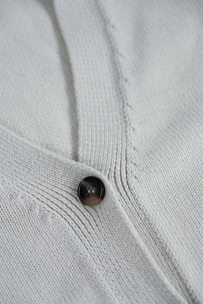 White V Neck Cardigan in Vanilla Ice - View 2
