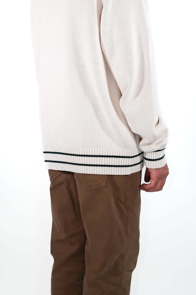 White V Neck Cardigan in Vanilla Ice - View 2