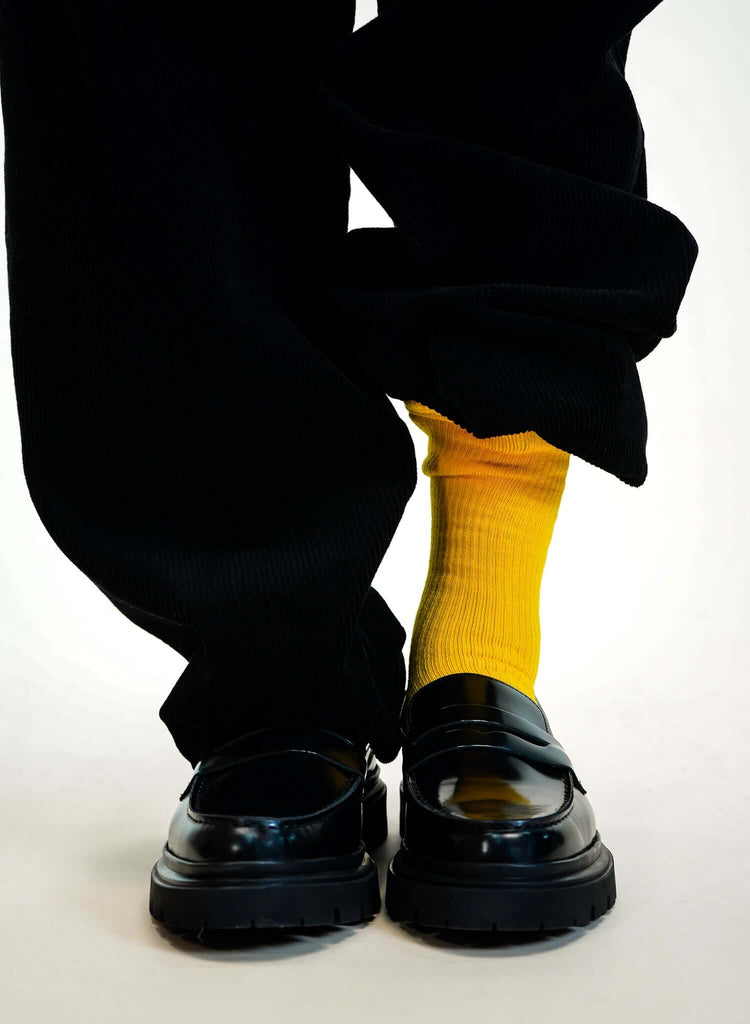 Yellow Crew Socks in Spectra - View 2