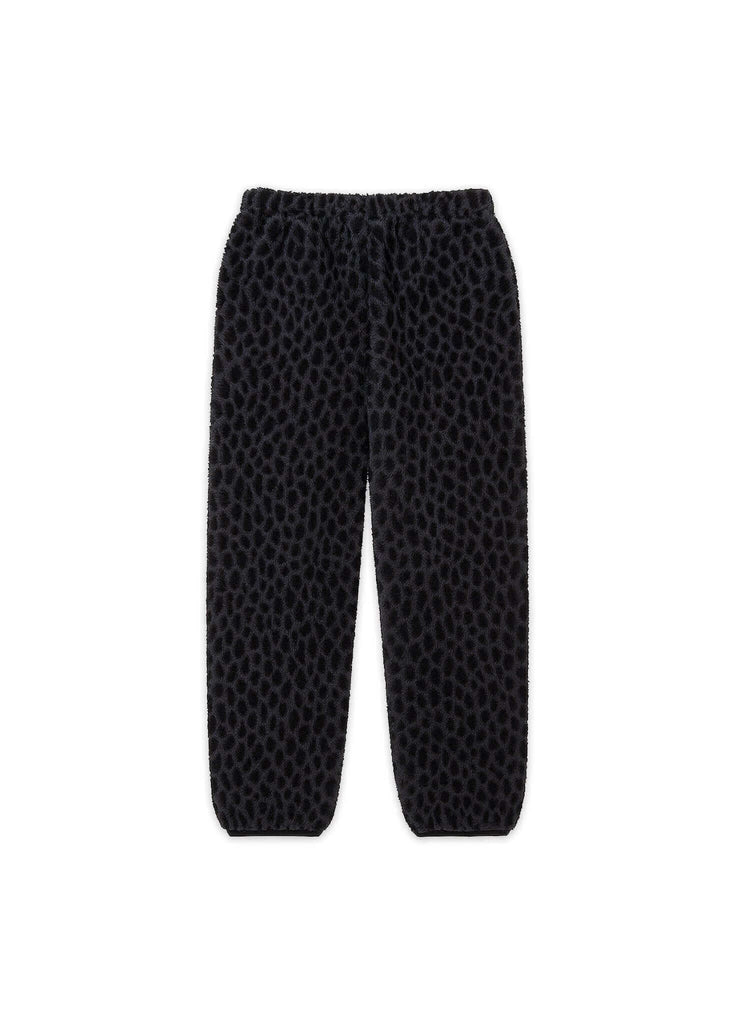 Black Leopard Fleece Pants - View 2