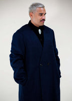 thumbnail for Collarless Long Coat Navy - Kanso