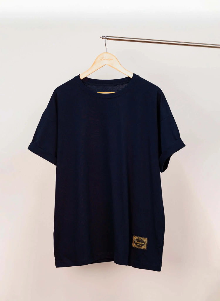 Men's Navy Cotton T-shirt – Essential - View 2