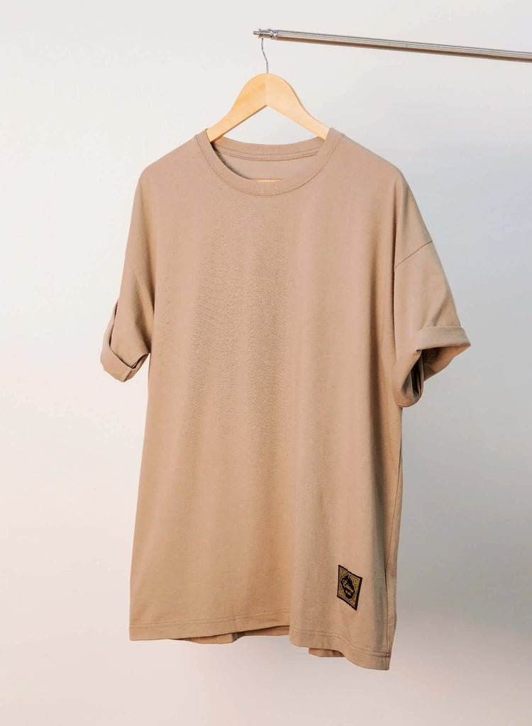 Men's Sand Cotton T-shirt – Essential - View 2