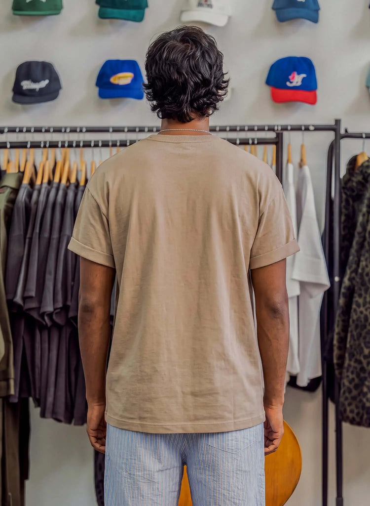 Men's Sand Cotton T-shirt – Essential - View 2
