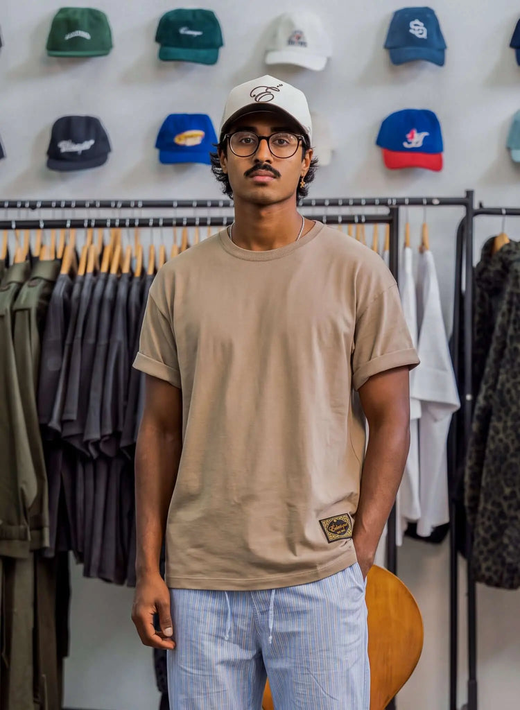 Men's Sand Cotton T-shirt – Essential - View 2