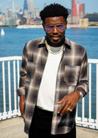 thumbnail for Plaid Cotton Button-Up Shirt - Mercer