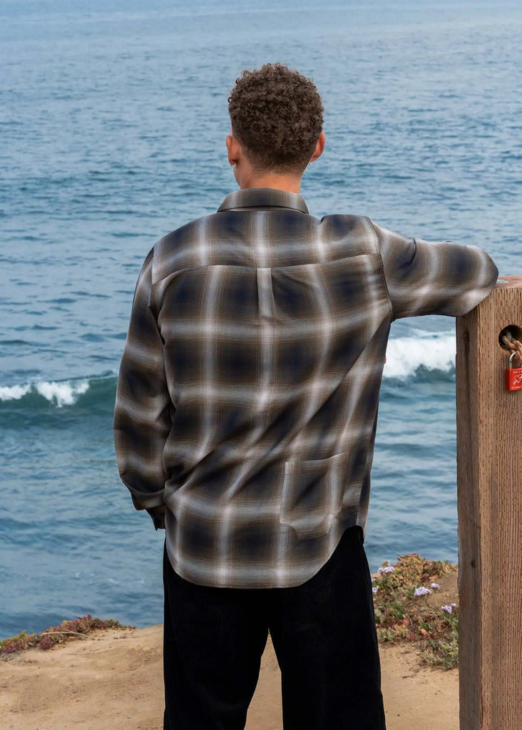 Plaid Cotton Button-Up Shirt - Mercer - View 2