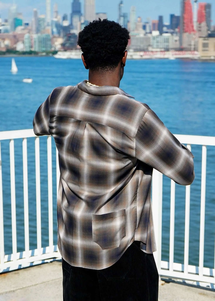 Plaid Cotton Button-Up Shirt - Mercer - View 2