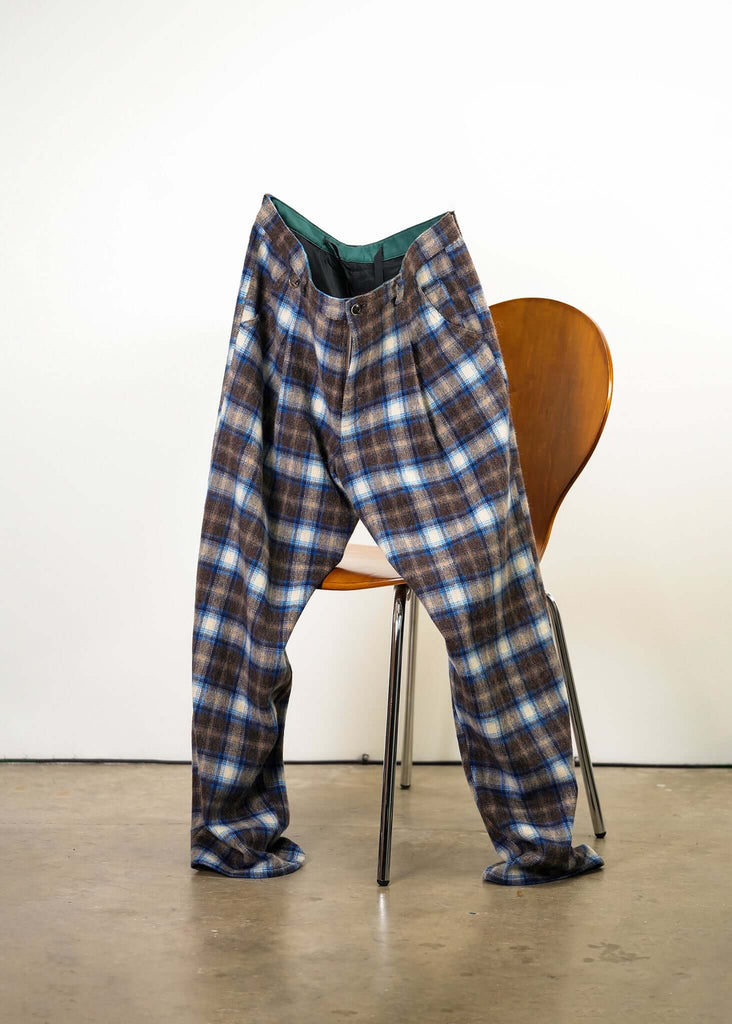 Plaid Pleated Trousers - Mercer - View 2